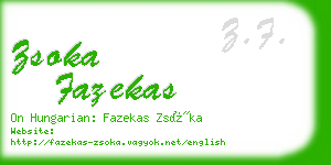 zsoka fazekas business card